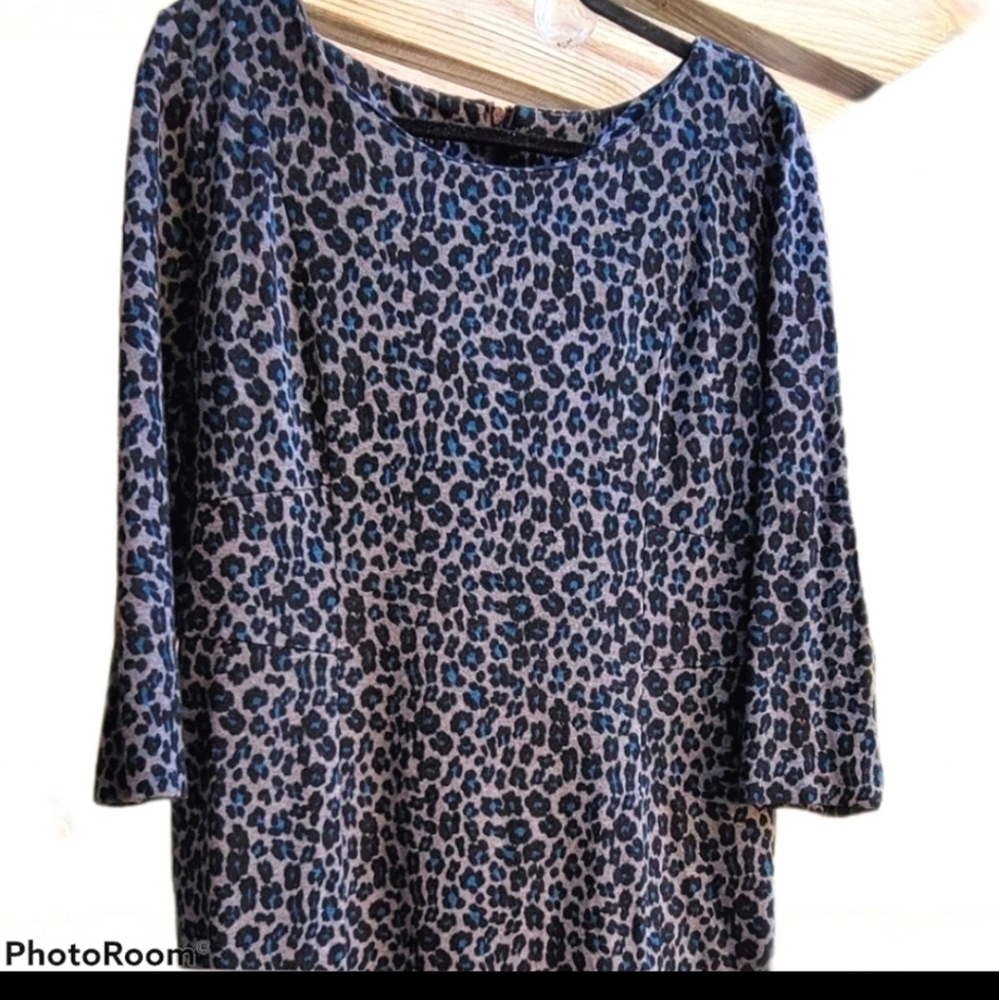 Talbots Animal print dress sz 14 - Picture 7 of 11